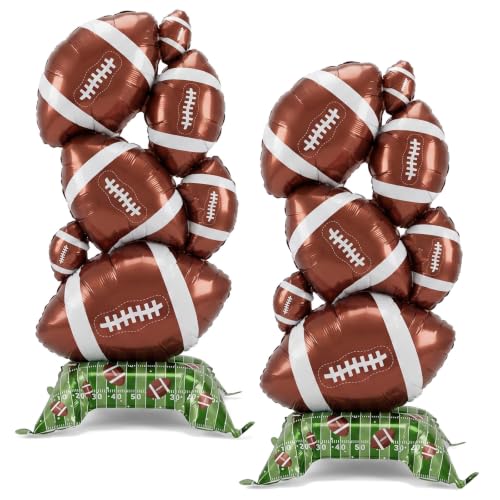 Giant Self Standing Football Balloon Set - 59 Inch Sports Party Decorations - Football Variation