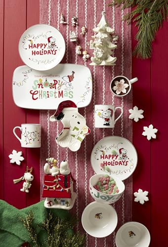 Lenox Snoopy Christmas Porcelain 12-Piece Dessert Set for 4