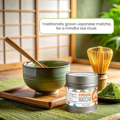 Tea Lover’s Organic Ceremonial Matcha Green Tea Powder: Pure Japanese Matcha, Smooth Taste, Tested for Lead and Heavy Metals, 30 Servings Per Tin, Vegan, Gluten Free, Keto - My Matcha Life®