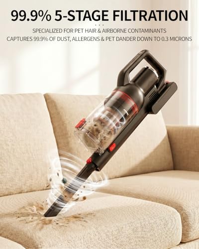 Pet Cordless Stick Vacuum Cleaner with Brushless Motor, Up to 50 Min Runtime