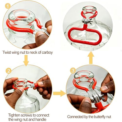 Heavy Duty Carboy Handle Set for 3-6.5 Gallon Glass Fermentation Bottles