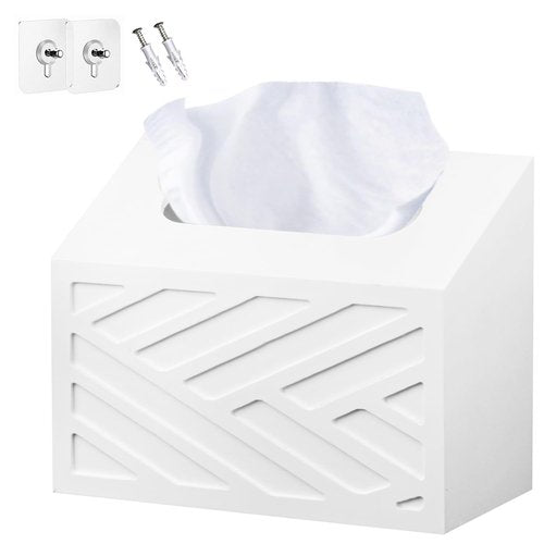 Hand Towels Box Cover, Modern Hand Towel Holder Compatible with Kleenex Disposable Paper Hand Towels, Wood Wall-Mounted Tissue Box Cover/Holder for Dining, Kitchen, Bathroom, Lossless Installation