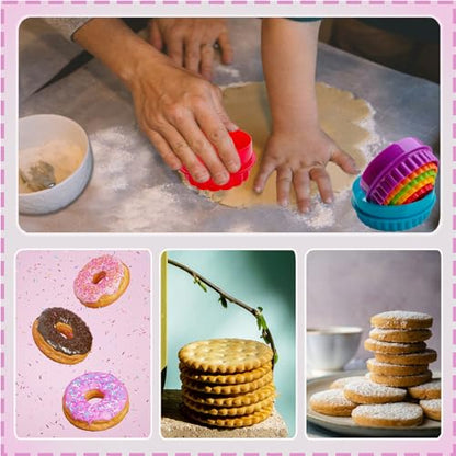 Cookie Cutter Set - 6 Piece Baking Mold for Flowers, Circles, and Rounds
