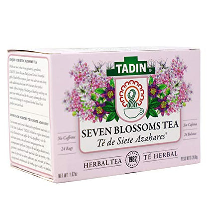 Tadin Tea Seven Blossoms Tea with Linden Flowers Valerian Root, Caffeine - Free, 24 Count (Pack of 3)