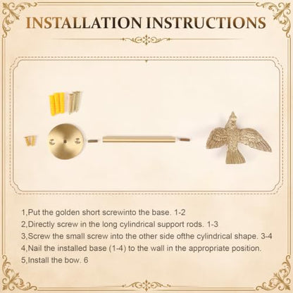 Gold Bird Curtain Holdbacks Brass 1 Pair Elegant Window Decor - Variation of THIS listing