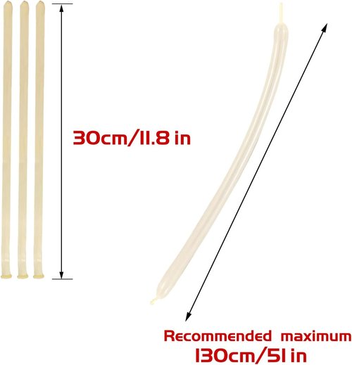 KAWKALSH 260 Clear Long Balloons - Thick Latex Twisting for Animal Shapes | 100pcs for Parties & Events
