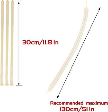 KAWKALSH 260 Clear Long Balloons - Thick Latex Twisting for Animal Shapes | 100pcs for Parties & Events