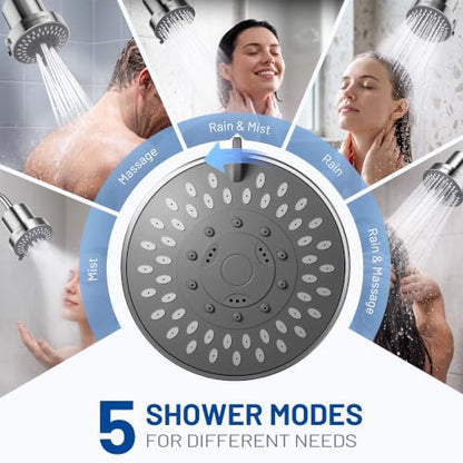 Chrome High Pressure 4-Inch Filtered Shower Head with 5 Settings