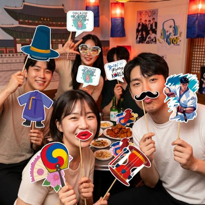 South Korea Photo Booth Props Decorations - Reusable Party Supplies