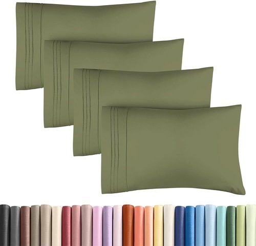 King Standard Pillow Cases by King - Soft Hotel Quality Covers | Comfy Bedding in Sage Green - Set of 4