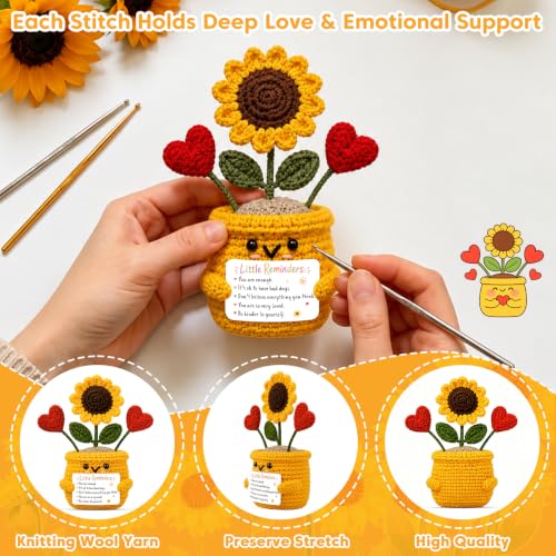 Encouragement Sunflower Gift Set for Stress Relief and Well Wishes for Women and Men