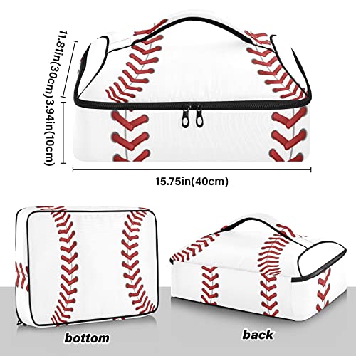 Kigai Sport Baseball Print Casserole Dish Carrier for Hot or Cold Food Storage,Insulated Casserole Carrying Case Perfect for Parties, Picnics and Camping; Fits 9” x 13”Baking Dishes