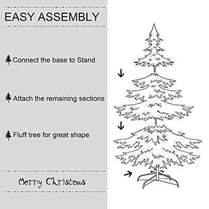 3.6FT Artificial Christmas Tree with 150 Warm Lights & Ornaments - Indoor & Outdoor Holiday Decor