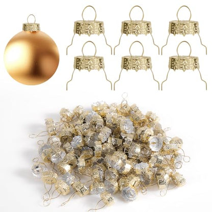100PCS Christmas Ornament Caps Gold 2.2cm - DIY Holiday Decorations