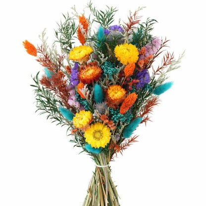 Umero 17-Inch Dried Wildflower Bouquet - Boho Mix, Mixed Colors