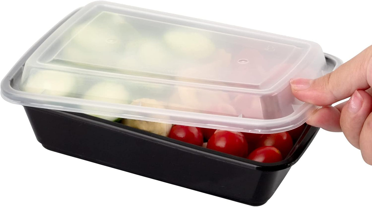 WGCC Meal Prep Containers - 38oz Reusable Plastic Food Storage with Lids | 10-Pack, BPA-Free, Microwave Safe