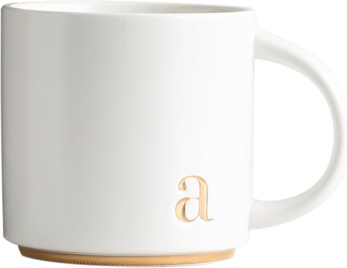 Collective Home Monogram Ceramic Mugs - 15 oz Elegant Initial Coffee Cups | Personalized Gift Box