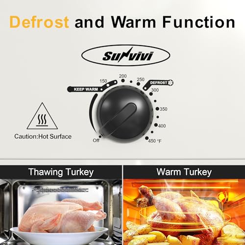 14 Quart Electric Roaster Oven with Self-Basting Lid - Stainless Steel, White
