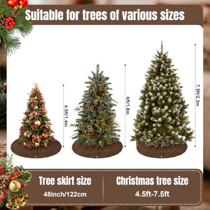 Brown Knit Christmas Tree Skirt 48 Inch - Rustic Holiday Decoration
