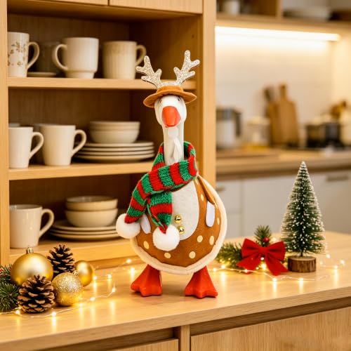 Christmas Reindeer Desk Goose Outfit - Holiday Office Decor Accessory