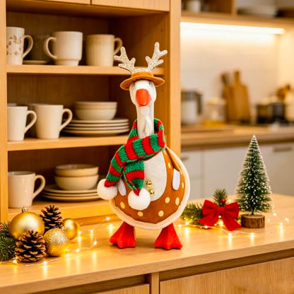 Christmas Reindeer Desk Goose Outfit - Holiday Office Decor Accessory