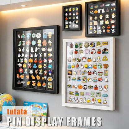 12x16 Wall Display Shadow Box Frame for Pins - White