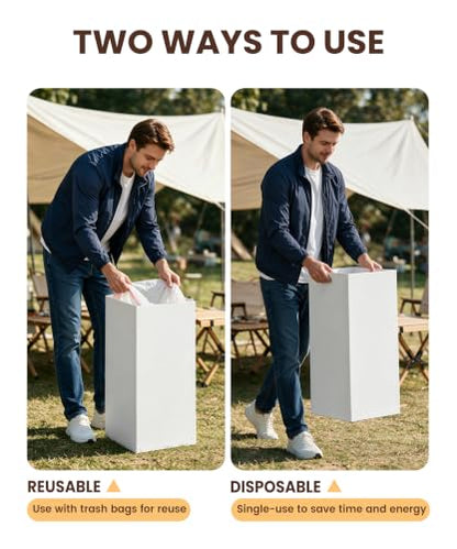 30 Gallon Disposable Trash Cans for Parties - Pack of 4, White