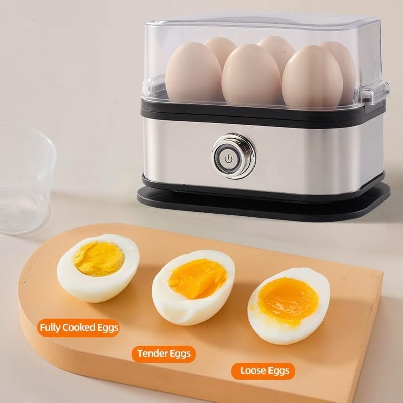 Sunny Side Master Egg Cooker - 6 Egg Capacity Electric Egg Maker | Soft, Medium, Hard Boiled, Poacher, Stainless Steel, BPA Free