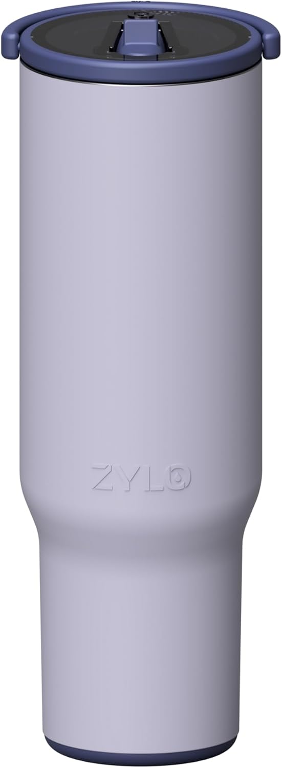 Zylo 32oz Stainless Steel Water Bottle - Insulated Tumbler with Leak-Proof Lid & Straw | BPA-Free, 12hr Hot/24hr Cold - Lavender Fields