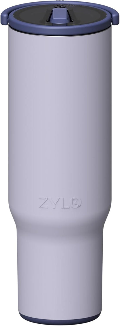 Zylo 32oz Stainless Steel Water Bottle - Insulated Tumbler with Leak-Proof Lid & Straw | BPA-Free, 12hr Hot/24hr Cold - Lavender Fields