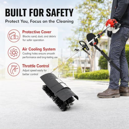 Gas Powered Handheld Lawn Sweeper with 52CC 2-Stroke Engine