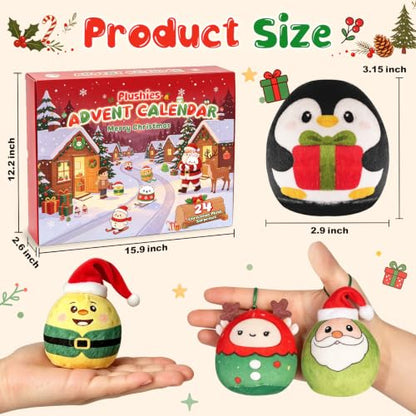 Advent Calendar 2026 - 24 Plush Mini Toys, Gift Box Included - Variation: 24-PACK