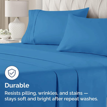 Standard Pillow Cases Set of 2 | Ultra-Soft Hotel Quality Covers - Comfy, Wrinkle-Free, Stain Resistant - Royal Blue