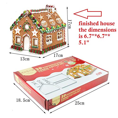 (Set of 10) Christmas Gingerbread House Cookie Cutter Set - Food Safe Steel, Holiday Baking Kit for Kids & Families Variation of THIS listing