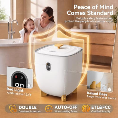 Manastin 25L Luxury Heated Towel Warmer with 5-Side Heating for Bathroom