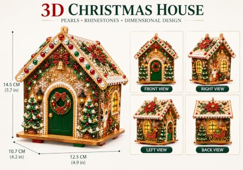DIY 3D Christmas Pearl House Art Kit - Handmade Holiday Village Decoration B