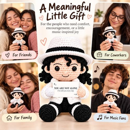 Crochet Music Doll - Encouragement Gift for Music Lovers, Handmade Decor