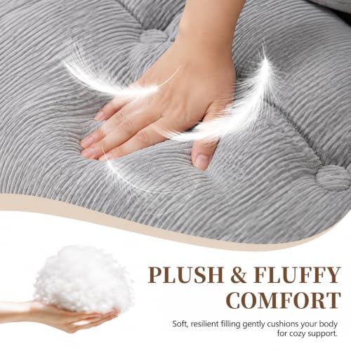 Twin Bed Backrest Pillow with Support & Side Pocket - Grey