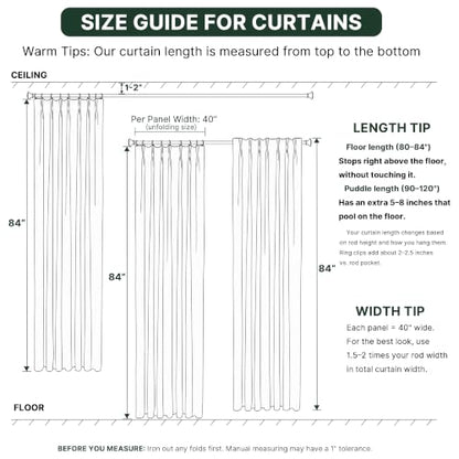 H.VERSAILTEX Sage Green Blackout Curtain Panels 40W x 84L Set of 2