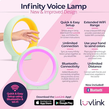 LuvLink Infinity Voice Lamp - Send Sounds & Color, Mint, Single