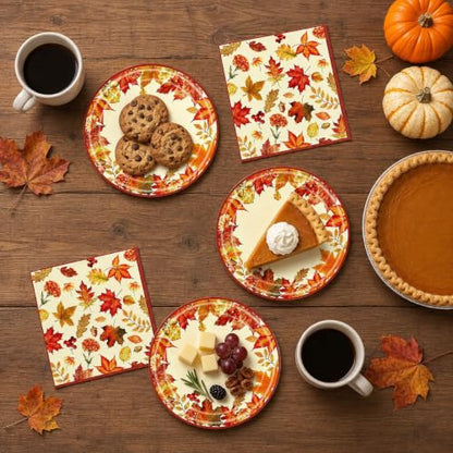 Maple Leaf Fall Thanksgiving Party Tableware Set 40pcs for 20 Guests