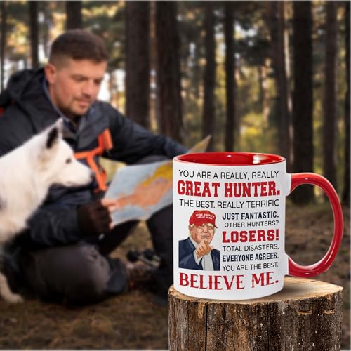 Hunting Gift Mug for Men - Deer & Outdoor Enthusiasts - Red 11Oz Ceramic