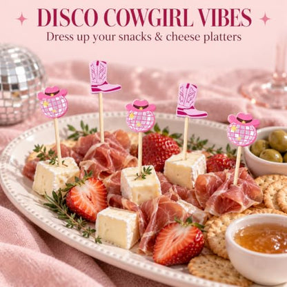 Disco Cowgirl Cocktail Picks - 100 Eco-Friendly Bamboo Food & Drink Skewers
