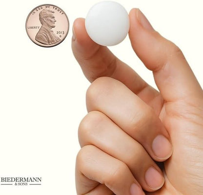 Biedermann & Sons Round Wax Candle Adapters - White 0.5 Inch Pellets | 2 Cards with 30 Dots