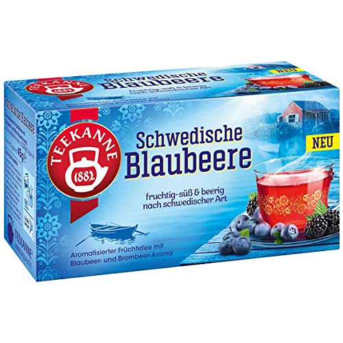 Teekanne Swedish blueberry 20 Bags (pack of 2) - Fruit tea with blueberry and blackberry flavor