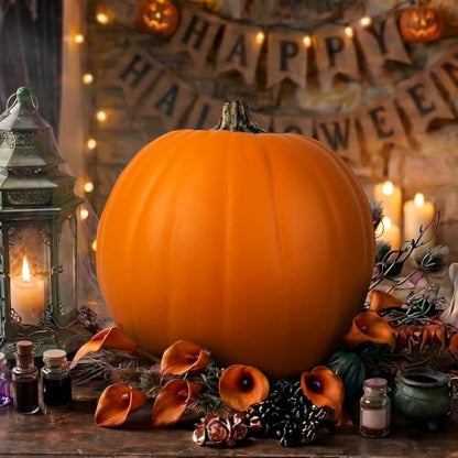 Orange Craft Pumpkin 9in Hollow Personalizable Fall Decoration