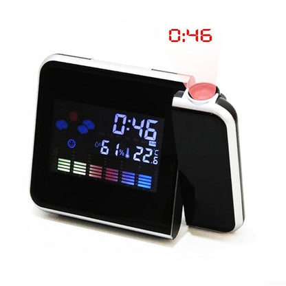 Led Digital Projection Alarm Clock with 180° Swivel Base – Large Display for Time, Date, Temperature & Humidity