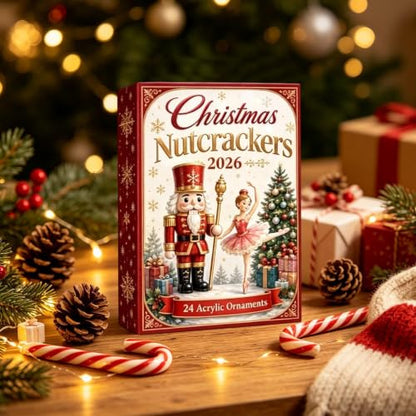 Christmas Nutcracker Advent Calendar with 24 Acrylic Dancer & Nutcracker Ornaments