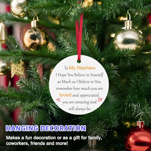 Inspirational Nephew Christmas Ornament - Motivational Gift from Uncle or Aunt