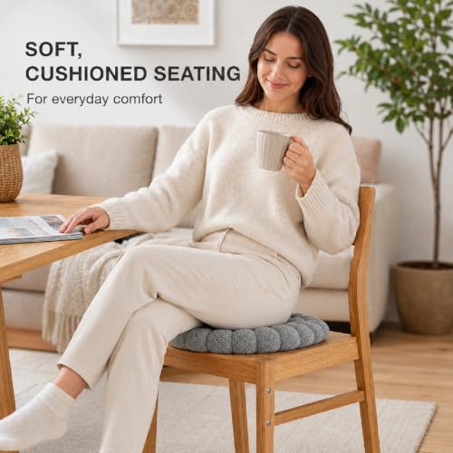 Dark Gray Ins-Style Bun Floor Cushion Lumbar Pillow Backrest Pad - Modern Decor
